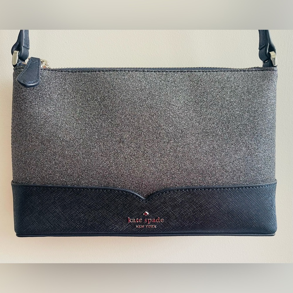 NWOT! Kate Spade Lola Glitter Navy and Silver Crossbody Bag( Navy dusk) - Picture 14 of 16